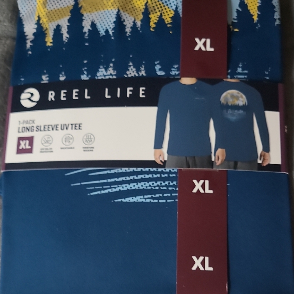 Reel Life Men's Long Sleeve UV Tee - Blue